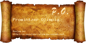 Promintzer Olimpia névjegykártya
